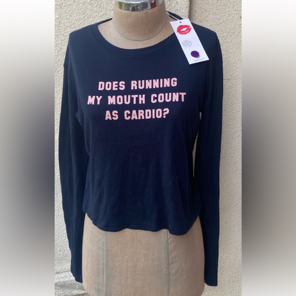 NWT WildFox fabulous cropped long sleeve top with great writing in front